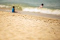Blurred of the kids playing on the beach Royalty Free Stock Photo
