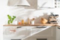 Blurred kitchen background, mockup, display for product advetising