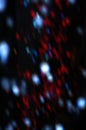 Blurred LED screen closeup. Glowing threads in a color spectrum on a black background Royalty Free Stock Photo