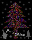 Blurred lights background, bokeh circles, Merry Christmas