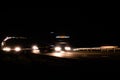 Blurred lights with car on high speed..A car driving on a motorway at high speeds, overtaking other cars Royalty Free Stock Photo