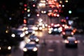 Blurred lights from cars in crosstown traffic through Midtown Manhattan in New York City Royalty Free Stock Photo