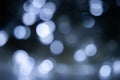 Blurred lights dark gray blue background. Abstract bokeh with soft light. Shiny festive christmas texture Royalty Free Stock Photo