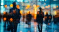 Blurred lights and shadows create a dreamy almost surreal atmosphere in this image of an international business meeting