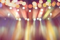 Blurred lights on stage, image of colourful lighting, background party blur celebration concept