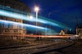 Blurred lights tram Royalty Free Stock Photo