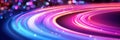 Blurred Lines Of Light Streaking In A Circular Motion, Visualizing Data Transfer And Speed