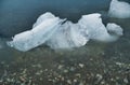 Blurred long exposure view of Icebergs in Jokulsarlon Lagoon, Iceland Royalty Free Stock Photo