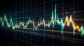 Blurred market trends, Stock graph depicts price fluctuations with trend line