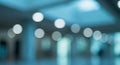 Blurred modern building interior with glowing ceiling lights abstract background Royalty Free Stock Photo