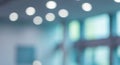 Blurred modern building interior with glowing ceiling lights abstract background Royalty Free Stock Photo