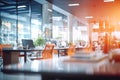Blurred modern business office interior room use for background in business concept. Blur empty open space corporate business Royalty Free Stock Photo