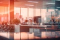 Blurred modern business office interior room use for background in business concept. Blur empty open space corporate business Royalty Free Stock Photo