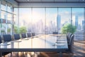 Blurred modern business office interior room use for background in business concept. Meeting room. Blur corporate business office Royalty Free Stock Photo