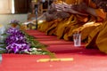 Blurred of Monks chant along with holding the Sin line.