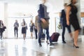 Blurred motion of business people at convention center Royalty Free Stock Photo