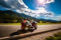 Tricycle Blurred motion Bikers on the road Royalty Free Stock Photo