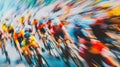 Blurred Motion of Cyclists Racing Royalty Free Stock Photo