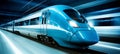 Blurred motion of a high speed train rushing along the tracks with incredible speed and efficiency Royalty Free Stock Photo