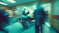 Emergency Rush in Hospital Corridor Royalty Free Stock Photo