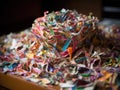 Blurred motion of paper shredder in action Royalty Free Stock Photo