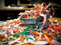 Blurred motion of paper shredder in action Royalty Free Stock Photo