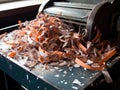 Blurred motion of paper shredder in action Royalty Free Stock Photo