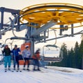 People skiing from ski lift