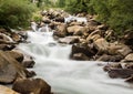 Blurred motion simple shot of mountain river Royalty Free Stock Photo