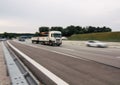 Blurred motion truck moving Royalty Free Stock Photo
