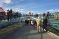 Blurred motion view over the Millennium footbridge