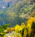 Blurred mountain fjord Royalty Free Stock Photo