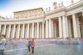 Blurred moving people in St Peter Square, Vatican City Royalty Free Stock Photo