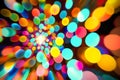 Blurred multicolored background texture with beautiful bokeh. Abstract iridescent background Royalty Free Stock Photo