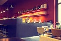Blurred multicolored interi or background cafe in a modern style of purple and cherry tones, as a screensaver, Wallpaper