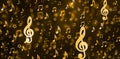 Blurred musical abstract bokeh background with notes Royalty Free Stock Photo