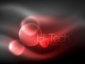 Blurred neon glowing circle, hi-tech modern bubble template, techno glowing glass round shapes or spheres. Geometric Royalty Free Stock Photo