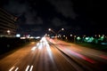 Blurred night city lights. defocused speed background. blur night life. illumination. Abstract urban night light Royalty Free Stock Photo