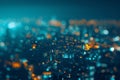 Blurred night city view landscape with blurred cityscape business building night lights bokeh Royalty Free Stock Photo