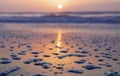 Blurred Ocean Beach Pastel Sunset Background