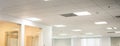 Blurred office ceiling wide space