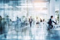 Blurred office interior space background.Business people at work in a busy luxury office space Royalty Free Stock Photo