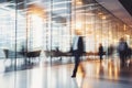 Blurred office interior space background.Business people at work in a busy luxury office space Royalty Free Stock Photo