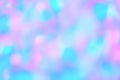 Blurred pastel neon blue mint pink holographic bokeh background texture Royalty Free Stock Photo