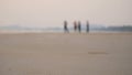 Blurred people on the beach