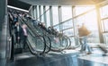 Blurred people business at escaltors