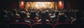 Blurred people sit in the theater, concept of Indistinct figures, created with Generative AI technology