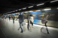 Blurred people on subway platform Royalty Free Stock Photo