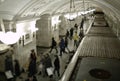 Blurred people on subway platform. Royalty Free Stock Photo