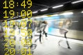 Blurred people on subway platform Royalty Free Stock Photo